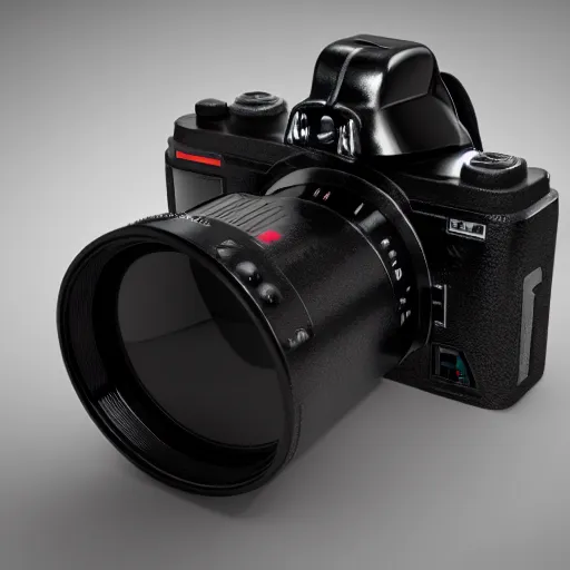 Prompt: a darth vader mirrorless camera, 3 d render