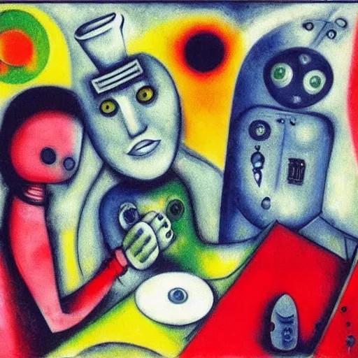 Prompt: Robot Life by Marc Chagall