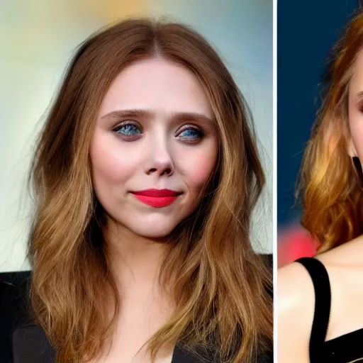 Image similar to elizabeth olsen mixed with scarlett johansson