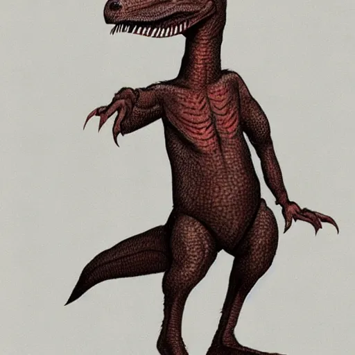 Image similar to velociraptor wearing a suit, photorealistic