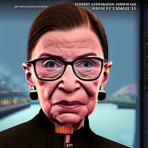 Image similar to ruth bader ginsburg half life 2, video game screenshot