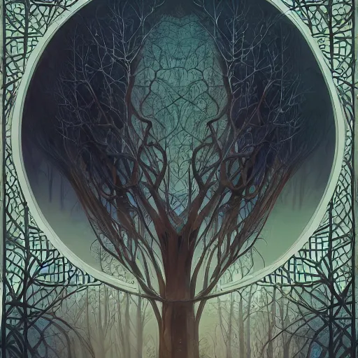 Prompt: symmetry!! trees with puzzle leaves, intricate, elegant, highly detailed, digital painting, artstation, concept art, smooth, sharp focus, illustration, art by artgerm and greg rutkowski and alphonse mucha