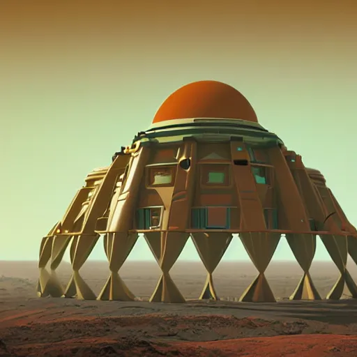 Image similar to the structure on a terraformed mars, artwork by beeple