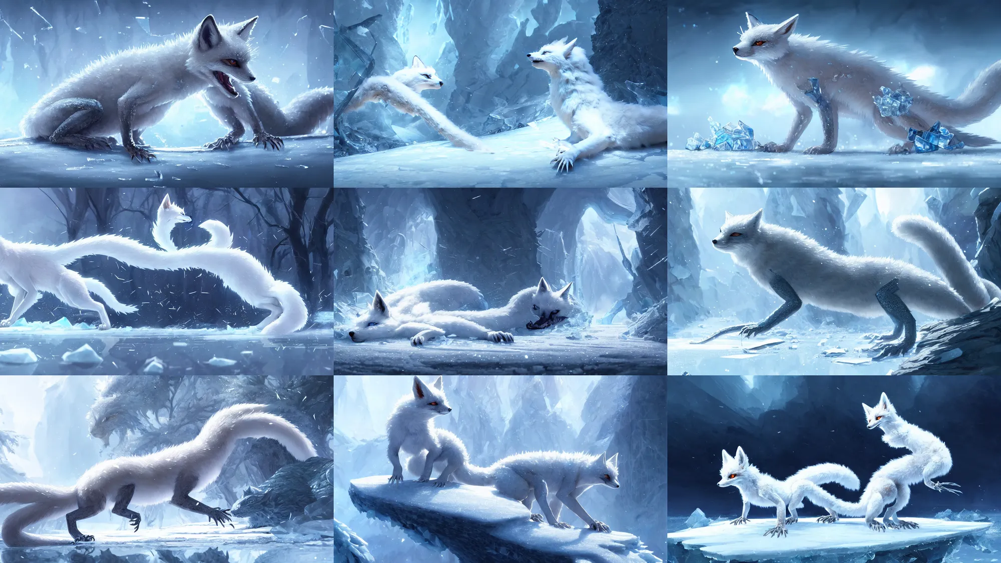white anime fox lizard frozen in an ice floe, made of | Stable Diffusion |  OpenArt