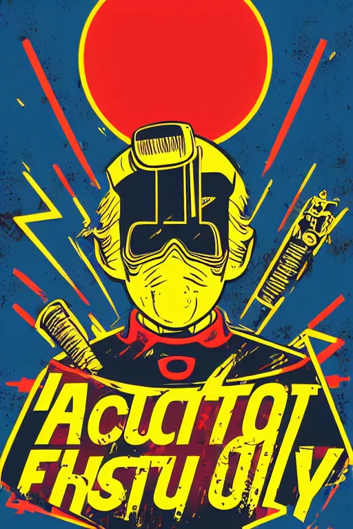 Image similar to fallout 7 6 retro futurist illustration art by butcher billy, sticker, colorful, illustration, highly detailed, simple, smooth and clean vector curves, no jagged lines, vector art, smooth andy warhol style