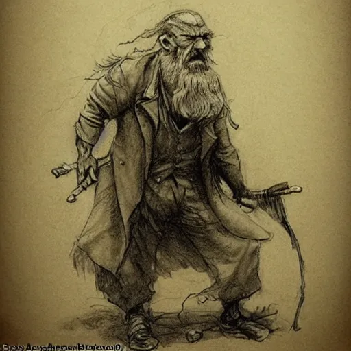 Image similar to a sketch by Jean-Baptiste Monge of an old man in the style of by Jean-Baptiste Monge that looks like its by Jean-Baptiste Monge and refencing Jean-Baptiste Monge