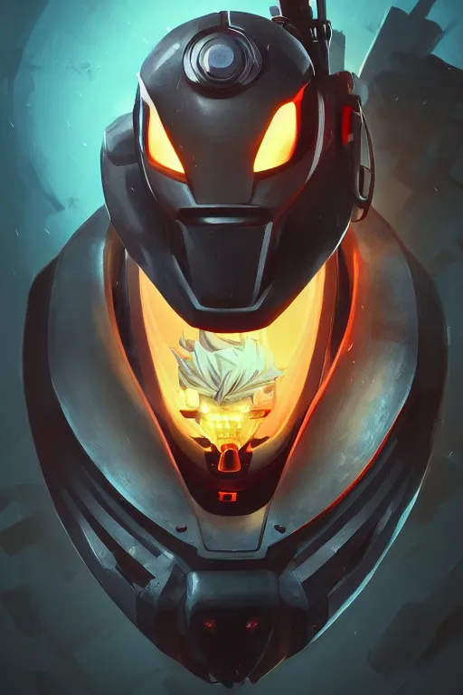 Image similar to epic mask helmet robot ninja portrait stylized as fornite style game design fanart by concept artist gervasio canda, behance hd by jesper ejsing, by rhads, makoto shinkai and lois van baarle, ilya kuvshinov, rossdraws global illumination radiating a glowing aura global illumination ray tracing hdr render in unreal engine 5