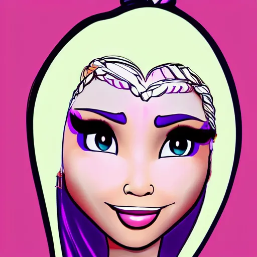 Image similar to nicki minaj is a character from frozen, digital art