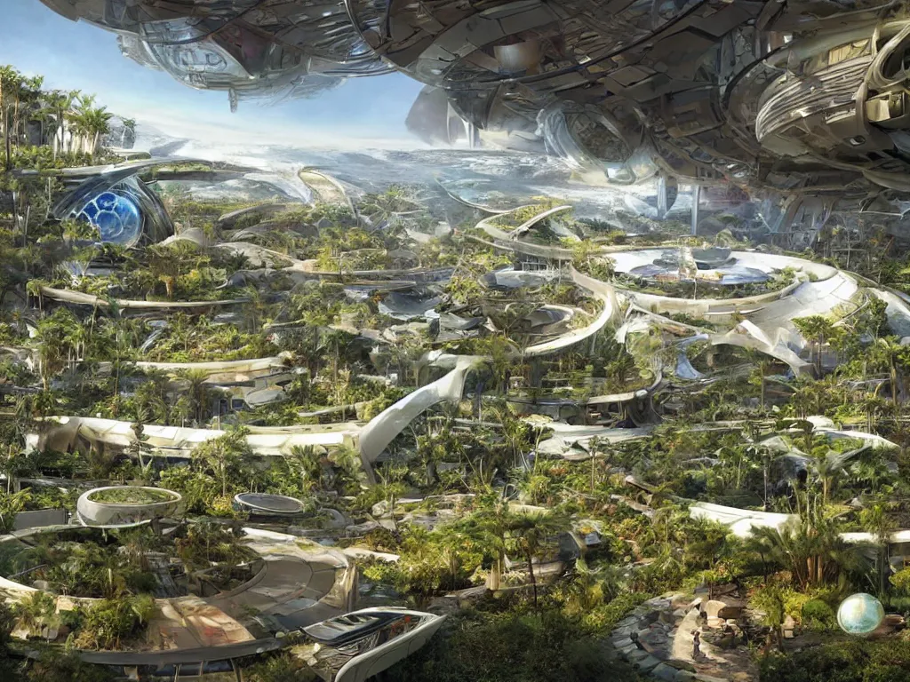 Image similar to an imax view of a eco - friendly solarpunk habitat in a futuristic suburb of los angelescalifornia, art by alejandro burdisio and federico pelat and paolo soleri, hyperrealism