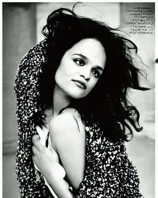 Image similar to a beautiful professional photograph of norah jones as beautiful by herb ritts, arthur elgort and ellen von unwerth for vogue magazine, unusually attractive, fashion model looking at the camera in a flirtatious way, zeiss 8 0 mm f 2. 8 lens