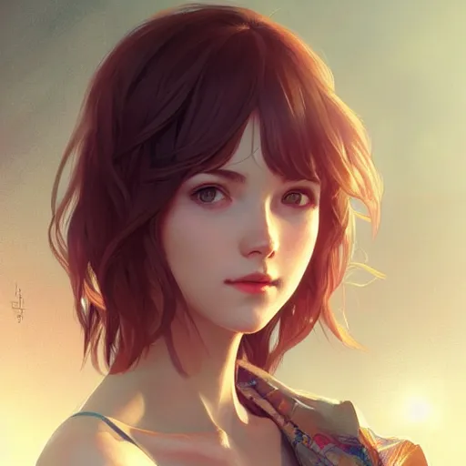 Prompt: beautiful max caulfield, intricate, elegant, highly detailed, digital painting, artstation, concept art, smooth, sharp focus, illustration, art by artgerm and greg rutkowski and alphonse mucha and loish and wlop