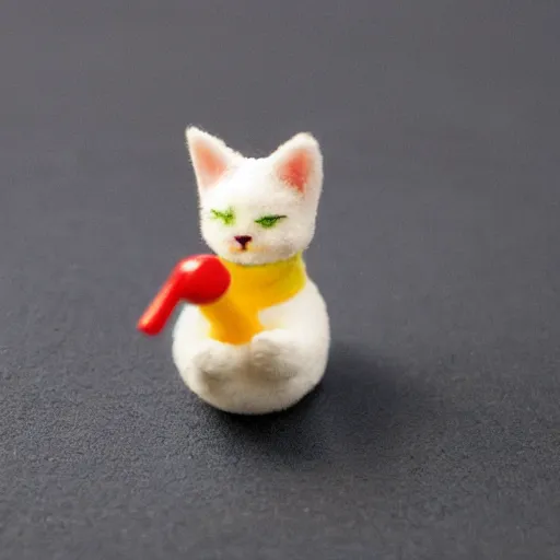 Prompt: A small miniature of a cat toy