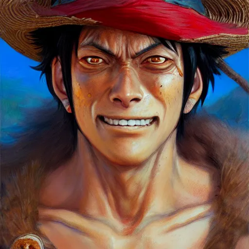 Image similar to monkey d luffy as a realistic fantasy d & d character, close - up portrait art by donato giancola and greg rutkowski, realistic face, digital art, trending on artstation