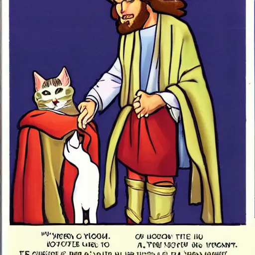 Image similar to cat boy jesus visits uncle sam