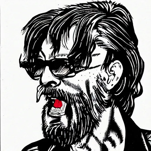 Image similar to GG Allin portrait illustration by Robert Crumb