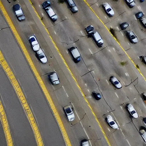 Prompt: Beatiful Fuzzy Photograph of an infinite infinite infinite parking lot