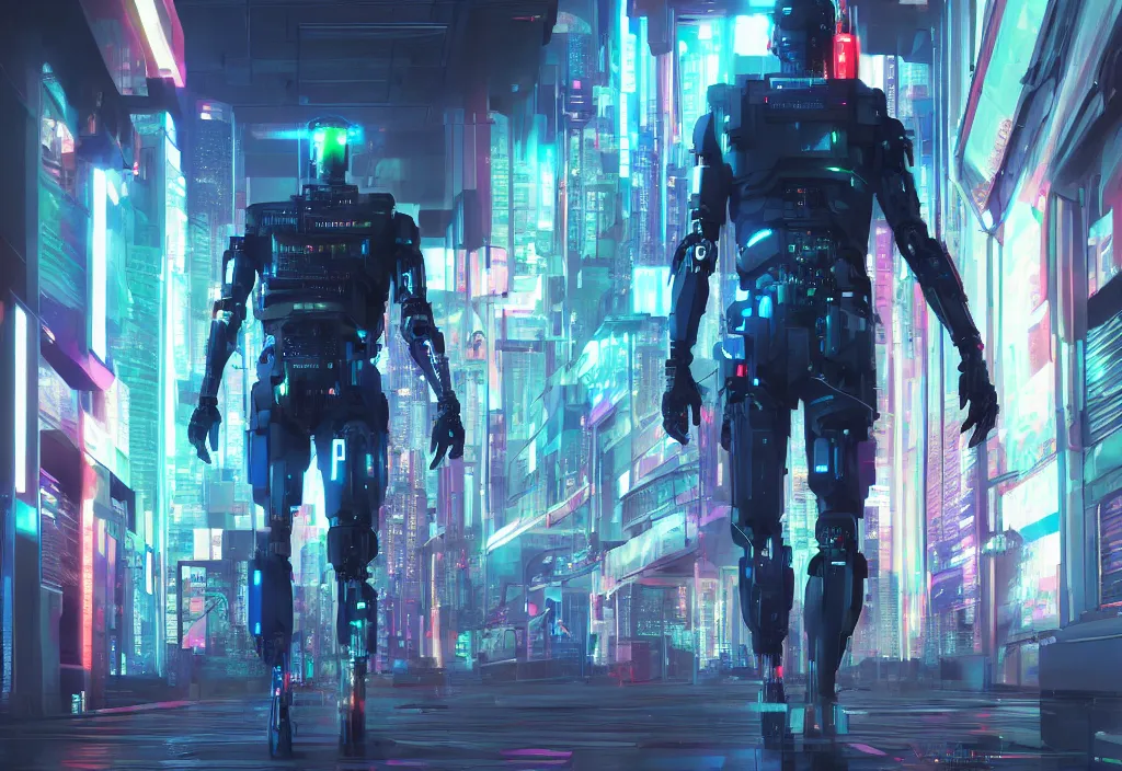 Prompt: shot of film by cyberpunk syle, human like a cyborg, full body, walking in detailed data center, character design, symmetrical, vivid color, complementary color, detailed, sharp lines, trending on artstation, volumetric lighting, by yoichi hatakenaka octane render