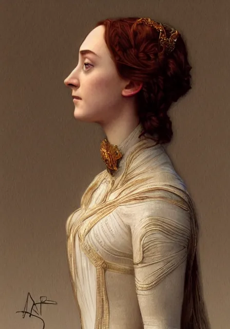 Image similar to sansa saoirse ronan mummy, intricate, elegant, highly detailed, digital painting, artstation, concept art, smooth, sharp focus, illustration, art by artgerm and greg rutkowski and alphonse mucha and william - adolphe bouguereau