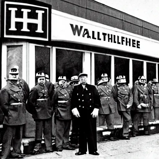 Prompt: Hitler at wafflehouse 2022