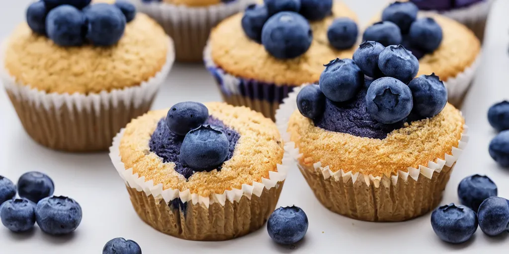 Prompt: a blueberry cupcake made of cardboard