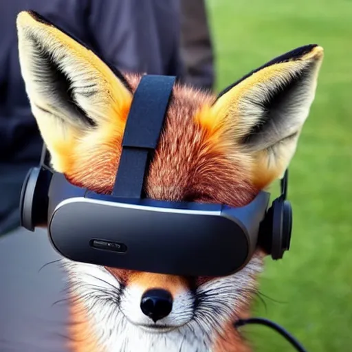 Image similar to a fox wearing a VR headset