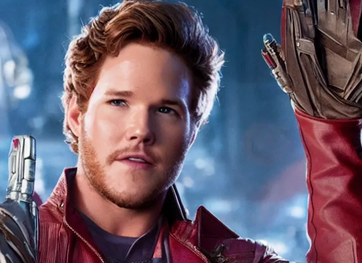 Image similar to film still of Star-Lord getting married in the new Guardians of the Galaxy movie, 4k