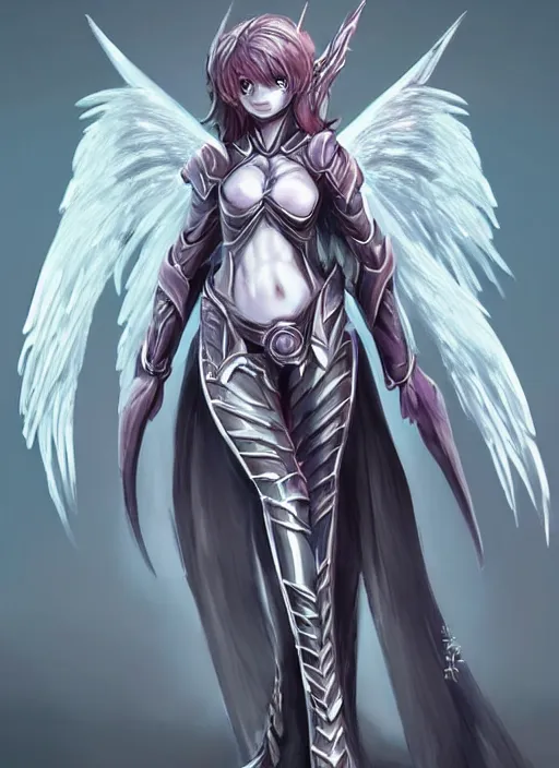 Image similar to concept art. angel knight girl. artsation trending. highly detailed