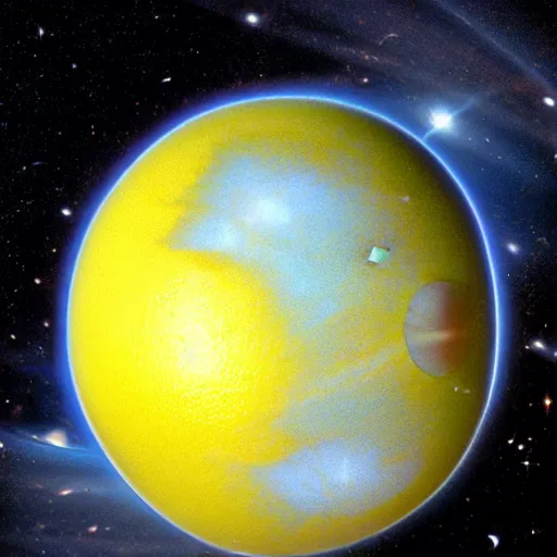 Image similar to planet lemon, photo by hubble telescope