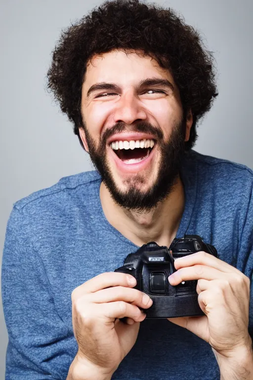 Image similar to happiest man in the world, wide grin, photograph portrait