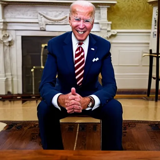 Image similar to joe biden with an amalgamated leg