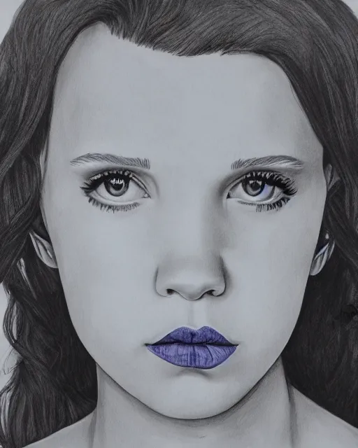 Image similar to pen portrait of millie bobby brown