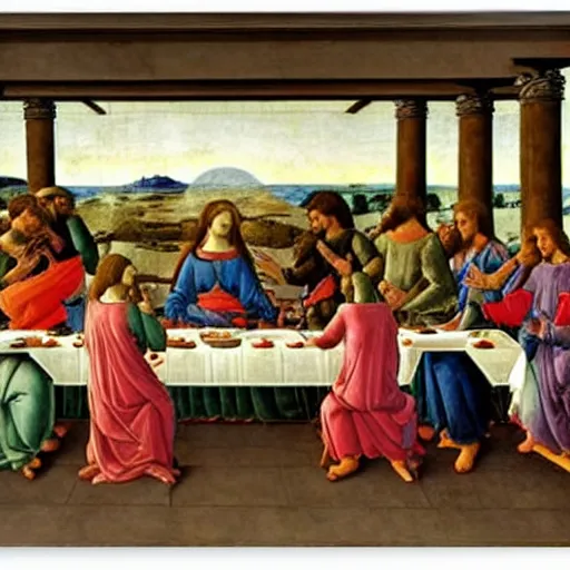 Prompt: the last supper by sandro botticelli