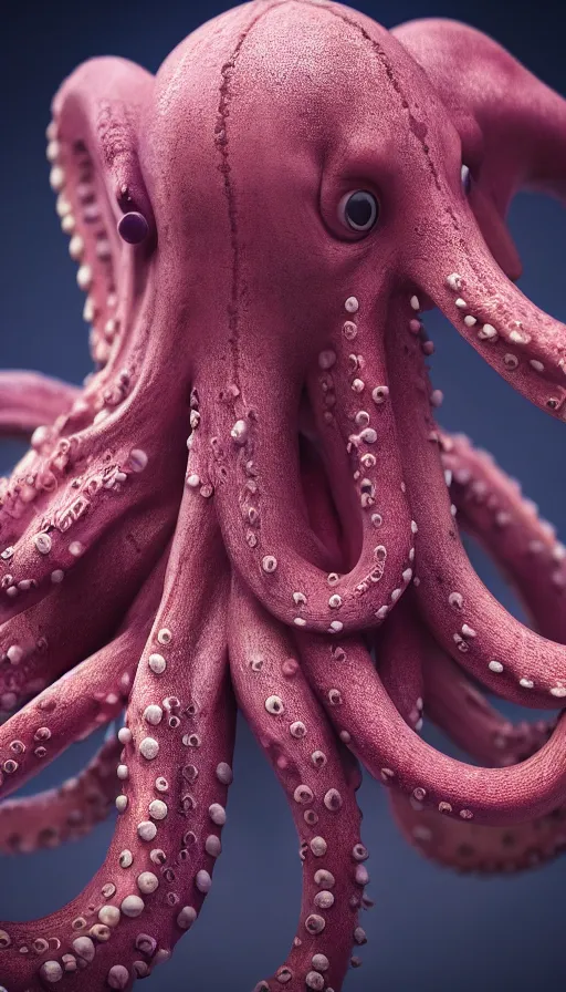 Image similar to A octopus centered-photograph of a pink elephant, film still, dynamic action pose, National Geographic, insane detail, intricate, highly detailed, Zeiss Lens, DSLR photography, smooth, sharp focus, Unreal Engine 5, Octane Render, Redshift, 8K