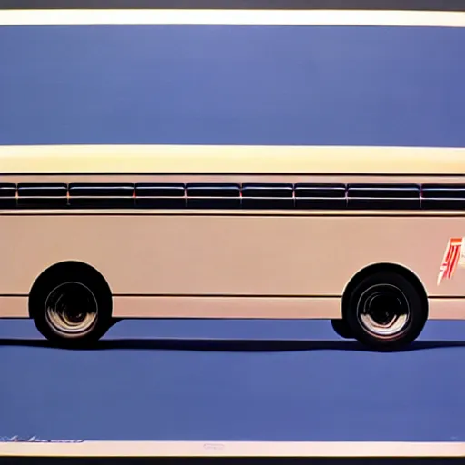 Image similar to concept art for compact bus, painted by syd mead, high quality