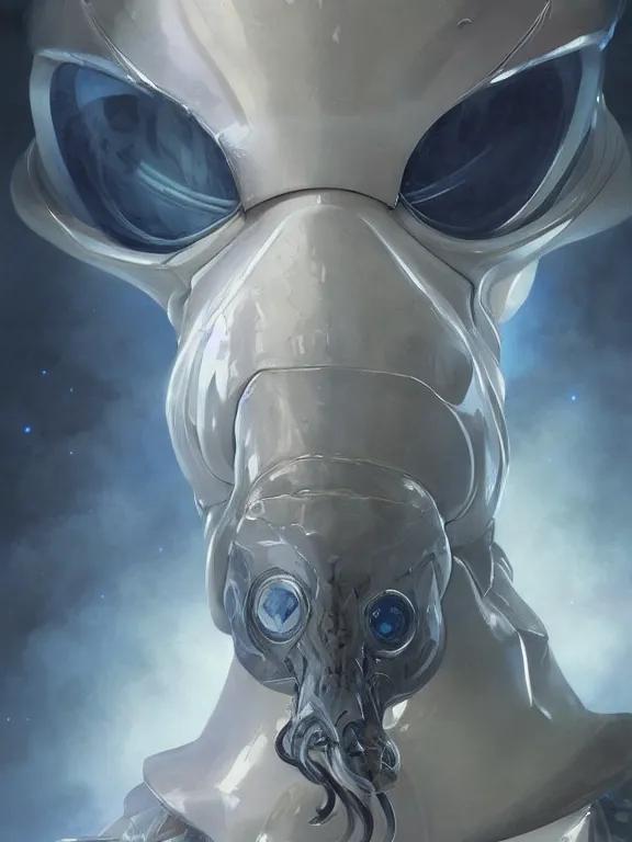 Prompt: Full shot of a 1970s squid monster astronaut defined facial features, symmetrical facial features. By Ruan Jia and Artgerm and Range Murata and WLOP and Ross Tran and William-Adolphe Bouguereau. Key Art. Fantasy Illustration. award winning, Artstation, intricate details, realistic, Hyperdetailed, 8k resolution.