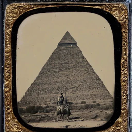 Image similar to tintype photo, upside down pyramids