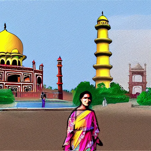 Prompt: new delhi, digital art