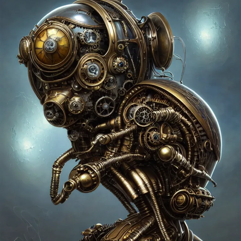 Image similar to portrait shot of a steampunk robot bug, unreal engine realistic render, 8 k, micro detail, intricate, elegant, highly detailed, centered, digital painting, artstation, smooth, sharp focus, illustration, artgerm, tomasz alen kopera, peter mohrbacher, donato giancola, joseph christian leyendecker, wlop, boris vallejo