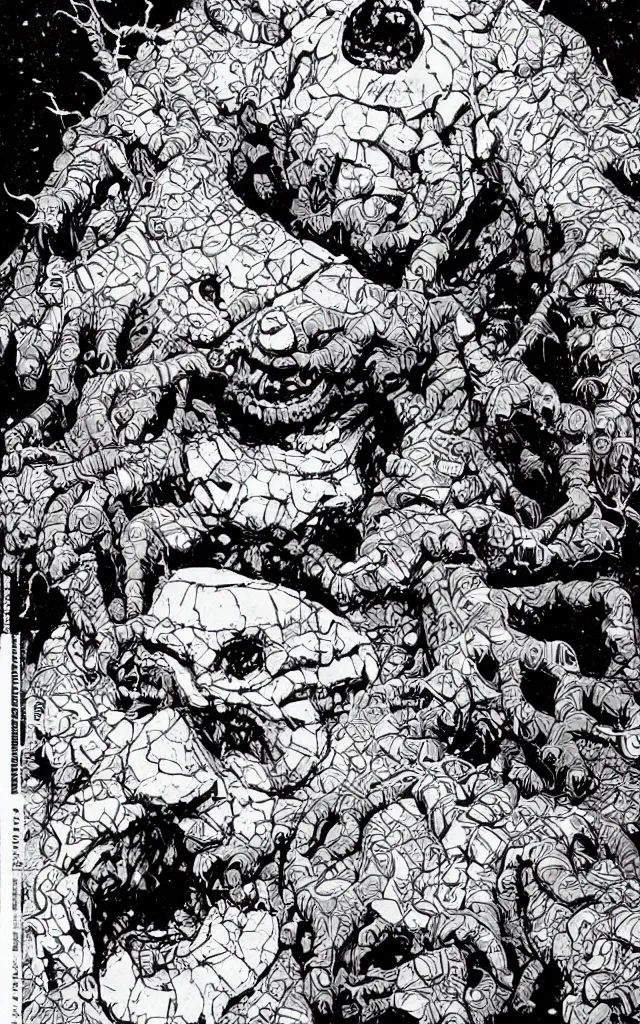 Prompt: the thing norris monster, in the style of james jean and laurie greasley, dynamic composition, dramatic lighting, hyper - realistic, ultra detailed, creepy