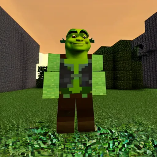 Image similar to shrek in minecraft