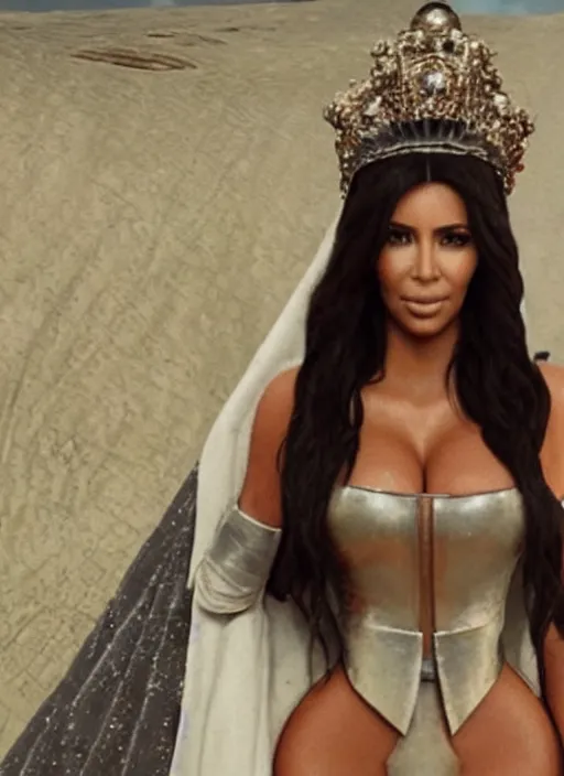 Image similar to film still of kim kardashian as princess leigha in star wars,