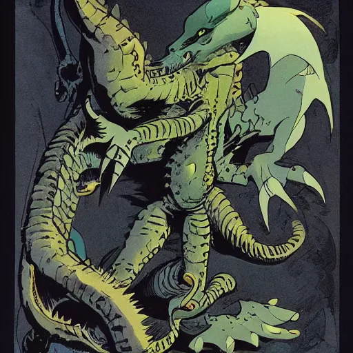 Image similar to draconite creature design by mike mignola