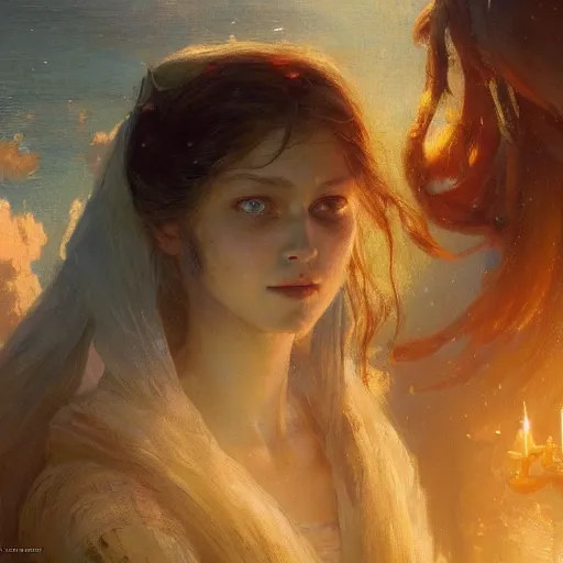 Image similar to infinite dreams, illustrated by greg rutkowski, gaston bussiere, anna ancher, and charles angrand, trending on cgsociety, 4 k quality, wallpaper, concept art