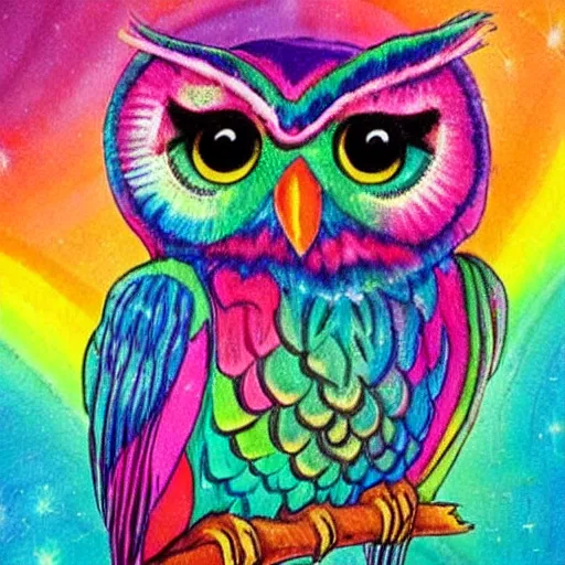 Image similar to rainbow cosmic cute owl