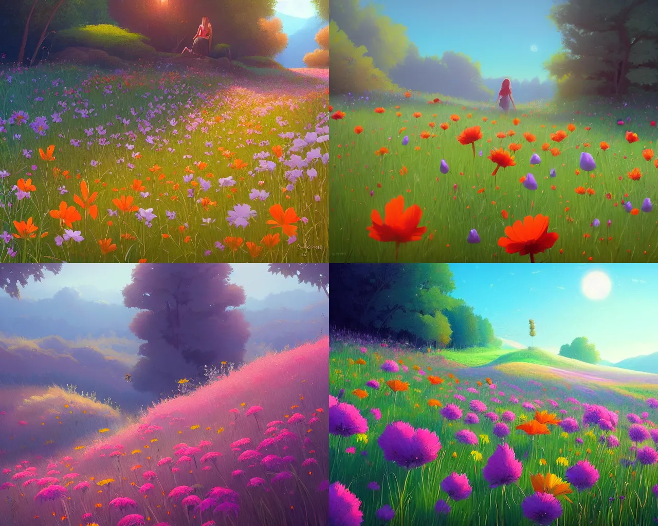 Prompt: wildflowers, sylvain sarrailh, chris mars