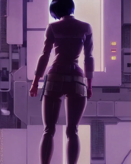 Image similar to motoko kusanagi, anime, realistic shaded lighting by ilya kuvshinov katsuhiro otomo ghost - in - the - shell, magali villeneuve, artgerm, rutkowski, wlop jeremy lipkin and giuseppe dangelico pino and michael garmash and rob rey in official suit