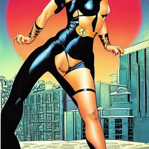 Image similar to Natalie Portman as Catwoman, Joe Jusko