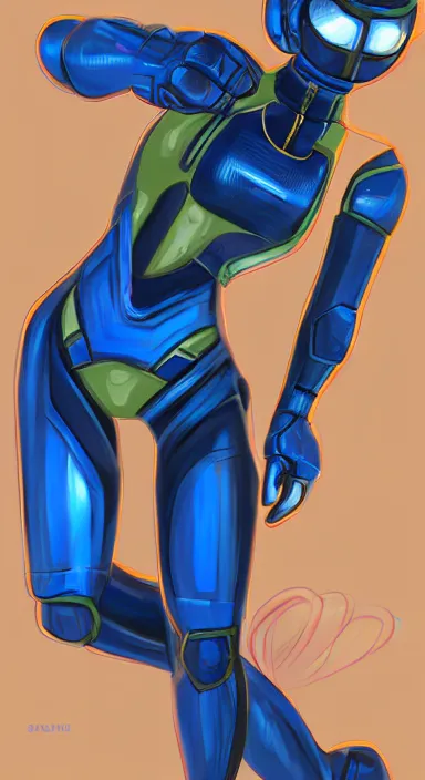 Image similar to Samus Aran\'s casual day at the beach, high quality digital art by Sakimichan, trending on ArtStation, absurdres