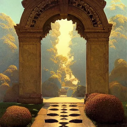 Prompt: a portal to another world. detailed. rule of thirds. intricate. sharp focus. wide angle. painting by maxfield parrish. wlop. greg rutkowski.