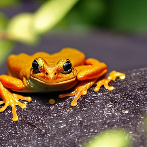 Prompt: photo [ orange ] frog